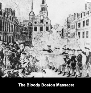 Engraving of The Bloody Boston Massacre