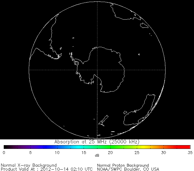 thumbnail of South polar absorption predictions at 25 MHz