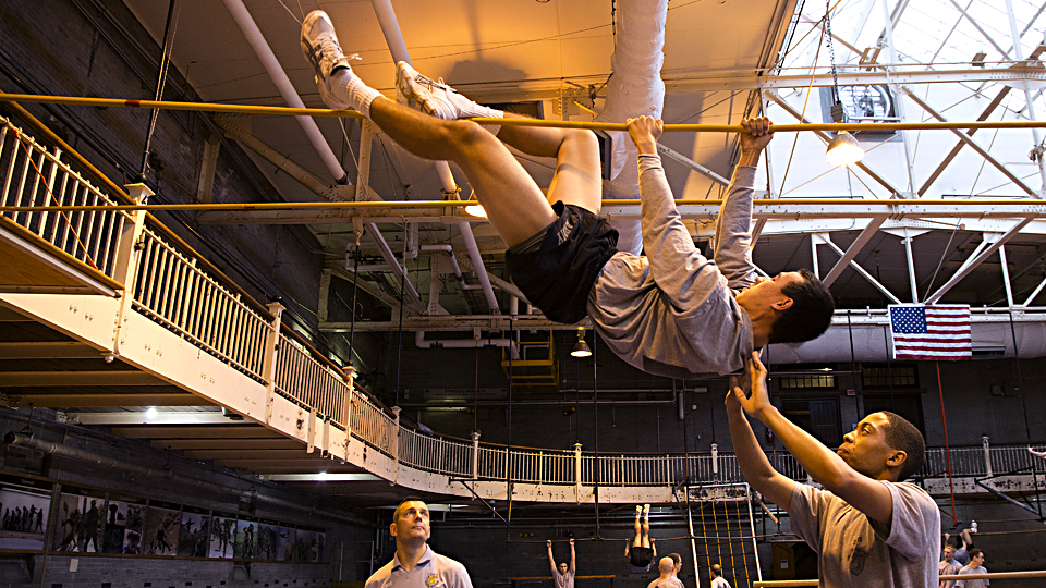 Members of the class of 2016 take part in PE 117- Military Movement - in Hayes Gym, Oct 10, West Point N.Y.  