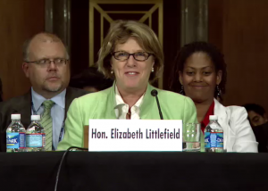 Elizabeth Littlefield Testifying Before Congress