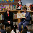 First Lady Laura Bush reads to children, July 24, 2007, at the Driggs School in Waterbury, Connecticut. (P072407SC-0121)