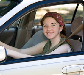 happy teen driver