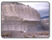 Bishop Tuff outcrop from Long Valley, CA.