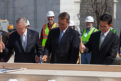 Speaker John Boehner and Congressional leaders drive the ceremonial first nails for the 2013 Presidential Inaugural Ceremonies on the West Front of the United States Capitol. Pictured left to right are Senate Majority Leader Harry Reid (D-NV), Speaker Boehner, and House Majority Leader Eric Cantor (R-VA). September 20, 2012. (Official Photo by Bryant Avondoglio)

---
This official Speaker of the House photograph is being made available only for publication by news organizations and/or for personal use printing by the subject(s) of the photograph. The photograph may not be manipulated in any way and may not be used in commercial or political materials, advertisements, emails, products, promotions that in any way suggests approval or endorsement of the Speaker of the House or any Member of Congress.