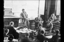 Lindbergh takes the witness stand during the 1935 trial of Hauptmann in Flemington, New Jersey. Hauptmann was found guilty on February 13, 1935 and electrocuted on April 3, 1936. Photo courtesy of the Library of Congress. 