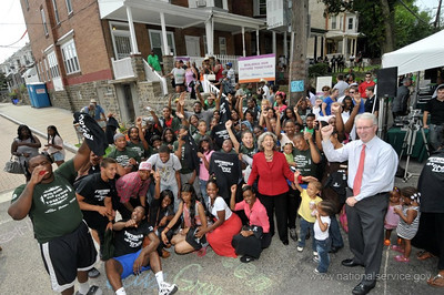 More than 125 students from YouthBuild Philadelphia Charter School partnered with Saint Gobain Corporation Foundation and in less than 18 months successfully reconstructed a home in Philadelphia's Germantown area.