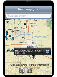 Screenshot: Recovery.gov Mobile App
