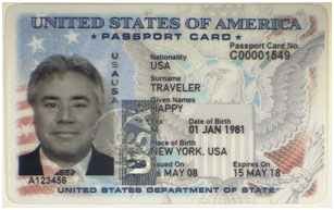 Front of Passport Card blank artwork