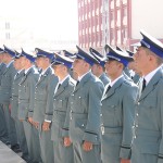 Kabul, Afghanistan (June 25, 2012) - Afghan National Police cadets stand in ranks while they receive instruction before boarding buses headed for Kabul International Airport on their way to Turkey for a six week advanced NCO training course. (U.S. Navy photo by Mass Communication Specialist 2nd Class (SW) Cory Rose)