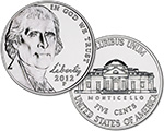 Uncirculated Nickel Obverse and Reverse