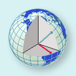 Image showing latitude and longitude as calculated from the center of the Earth.