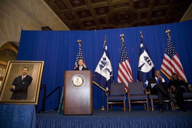 Secretary Locke Behind the Podium During the Ron Brown Recognition Ceremony