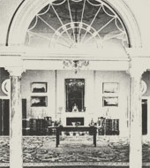 The Thomas Jefferson Reception Room as seen through a Palladian arch.