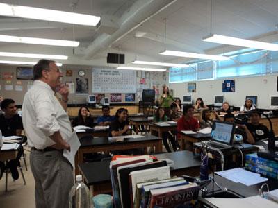 Congressman Filner talks to students at Castle Park High School