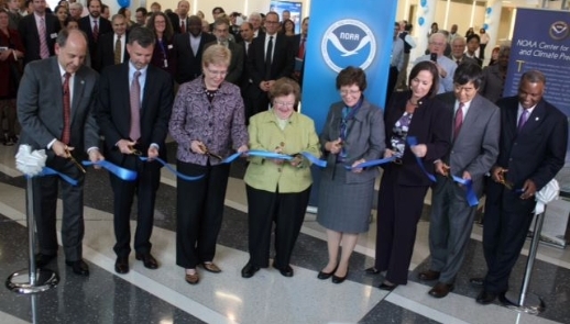 Image of Senator Mikulski and others at the grand opening of NOAA.