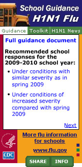  H1N1 School Guidance Widget Widget. Flash Player 9 is required.