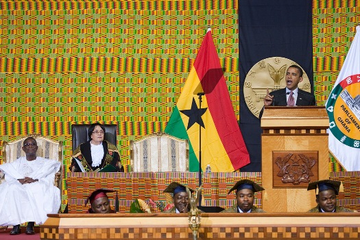 The President speaks in Ghana