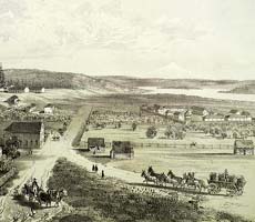(photo) A print image of Fort Vancouver. (Library of Congress)
