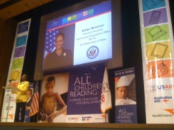 Date: 09/07/2012 Location: Washington, DC Description: Assistant Secretary Esther Brimmer delivers remarks on International Literacy Day 2012, at the Ronald Reagan Building , Washington, DC, September 7, 2012.
 - State Dept Image