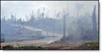 Aftermath of area affected by tornadoes