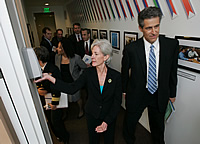 HHS Kathleen Secretary Sebelius with Acting Director Richard Besser