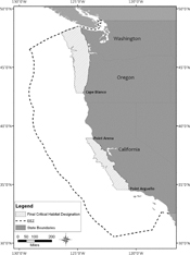 leatherback turtle critical habitat along the U.S. west coast