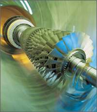 Image of an industrial gas turbine.