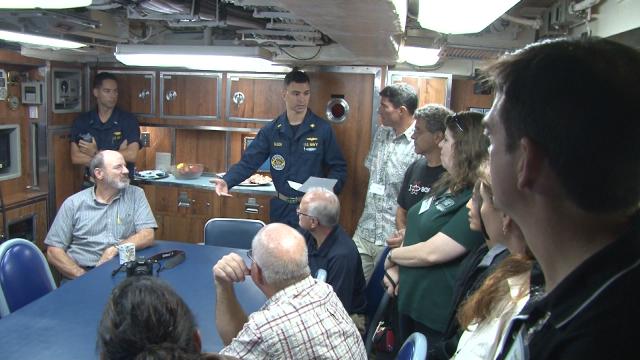 Distinguished Guests Embark  Aboard USS Columbus
