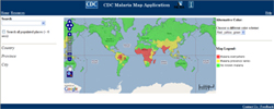 A thumbnail view of the Malaria Map Application.