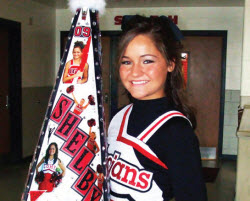 Photo: Shelby with cheerleading megaphone