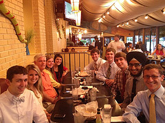 Congressman Sessions having dinner with 2012 summer interns