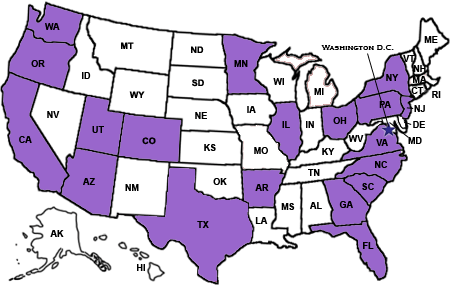 Image of Map of United States for State Activities, text only version available above