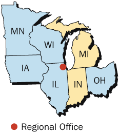 Map of NRC Region III