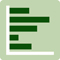 A green icon displaying a horizontal bar chart.