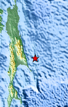 Small map showing earthquake