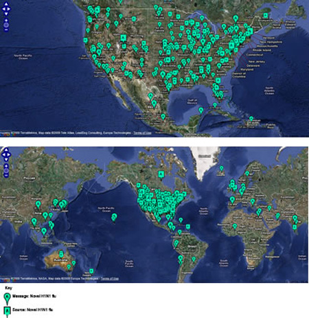 H1N1 map