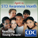 Reaching young people. Photo of diverse young men and women. April is STD Awareness Month.