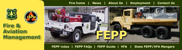 Photo of two vehicles under the Federal Excess Personal Property (FEPP) Program.