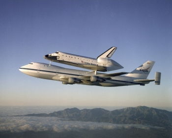 Shuttle Piggybacking on an Airplane