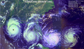 Satellite image of Hurricane Andrew, 1992