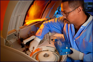 Photograph of a lab worker