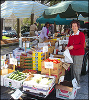 photo of an outdoor fruit and vegetable market