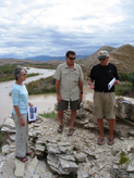 Photo Caption: Anne Castle, Assistant Secretary for the Department of the Interior; Jeff Bennett, National Park Service; and Jack Schmidt, U.S. Geological Survey, talk about river flows and invasive riparian vegetation on a recent visit to Big Bend National Park. Castle highlighted the efforts of the Big Bend Conservation Cooperative, led by USFWS, USGS and Texas Parks and Wildlife Dept and includes more than 30 particiipating organizations. Credit: Aimee Roberson / USFWS
