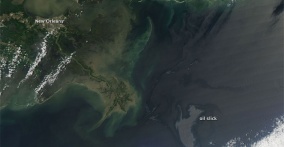 Photo of Gulf of Mexico Oil Spill from NASA Satellite
