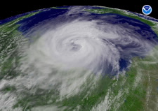 Satellite image of Hurricane Ike, 2008. Click for larger image.