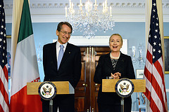 Secretary Clinton and Italian Foreign Minister Italian Foreign Minister Giulio Terzi di Sant'Agata Address Reporters