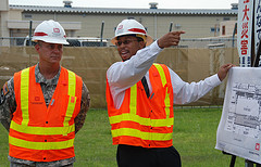 USACE official receives briefing at Yokotal Air Base, Japan