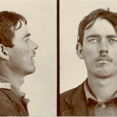 Photo: True Crime Tuesdays!
Leavenworth Penitentiary Inmate No. 2708, Joe Morgan.  Morgan, 22, worked as a farmer near the eastern border of the Choctaw Nation in Indian Territory.  In the summer of 1901, Morgan sold whiskey in the Choctaw Nation, which was a federal offense at the time.  Had Morgan sold the whiskey outside of Indian Territory, he would have had been able to do so legally.  He pled guilty to “disposing of liquor” and was sentenced to one year and six months.  Early Leavenworth inmate case files, such as this one, often contain sparse content, but Morgan stated that he committed the crime “to accommodate some friends.”  For more information on prohibition inside Indian Territory, check out the Oklahoma Historical Society’s website:
http://digital.library.okstate.edu/encyclopedia/entries/P/PR018.html