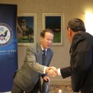 Photo: Amb. Brownfield greeting General Fabian Solano.