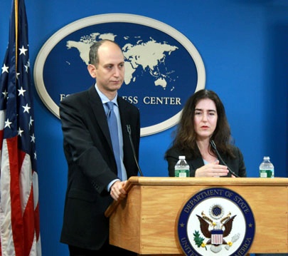 Date: 10/01/2012 Location: New York, NY Description: Wendy R. Weisner and Lawrence Norden, The Brennan Center for Justice Democracy Program, brief at the New York Foreign Press Center on 